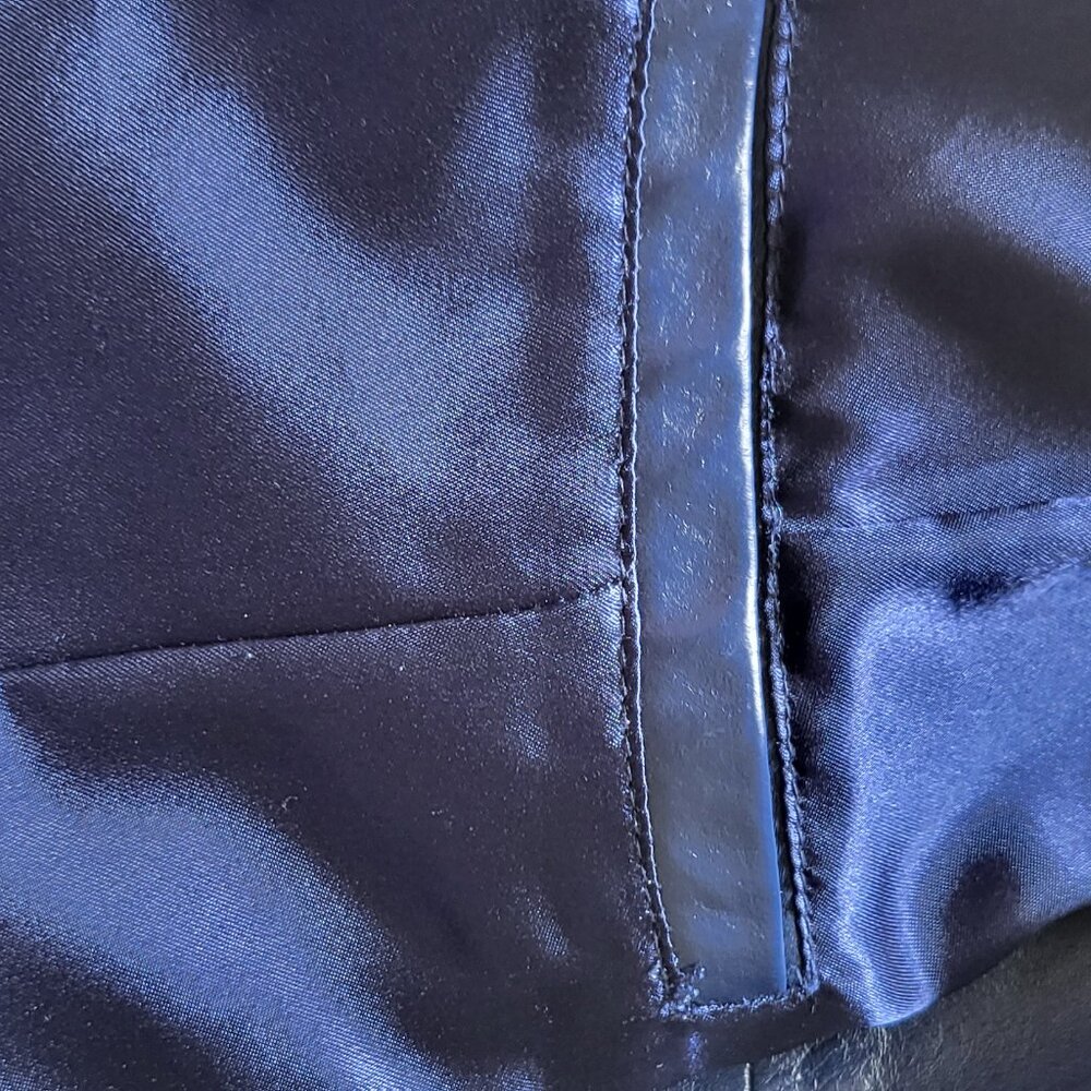Guillaume Blue Leather Jacket, Size S - Picture 8 of 11